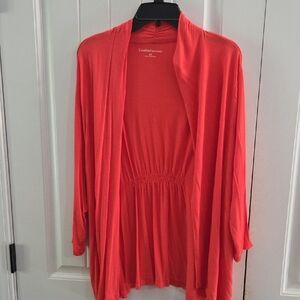 Croft & Barrow Vibrant Coral Open Cardigan